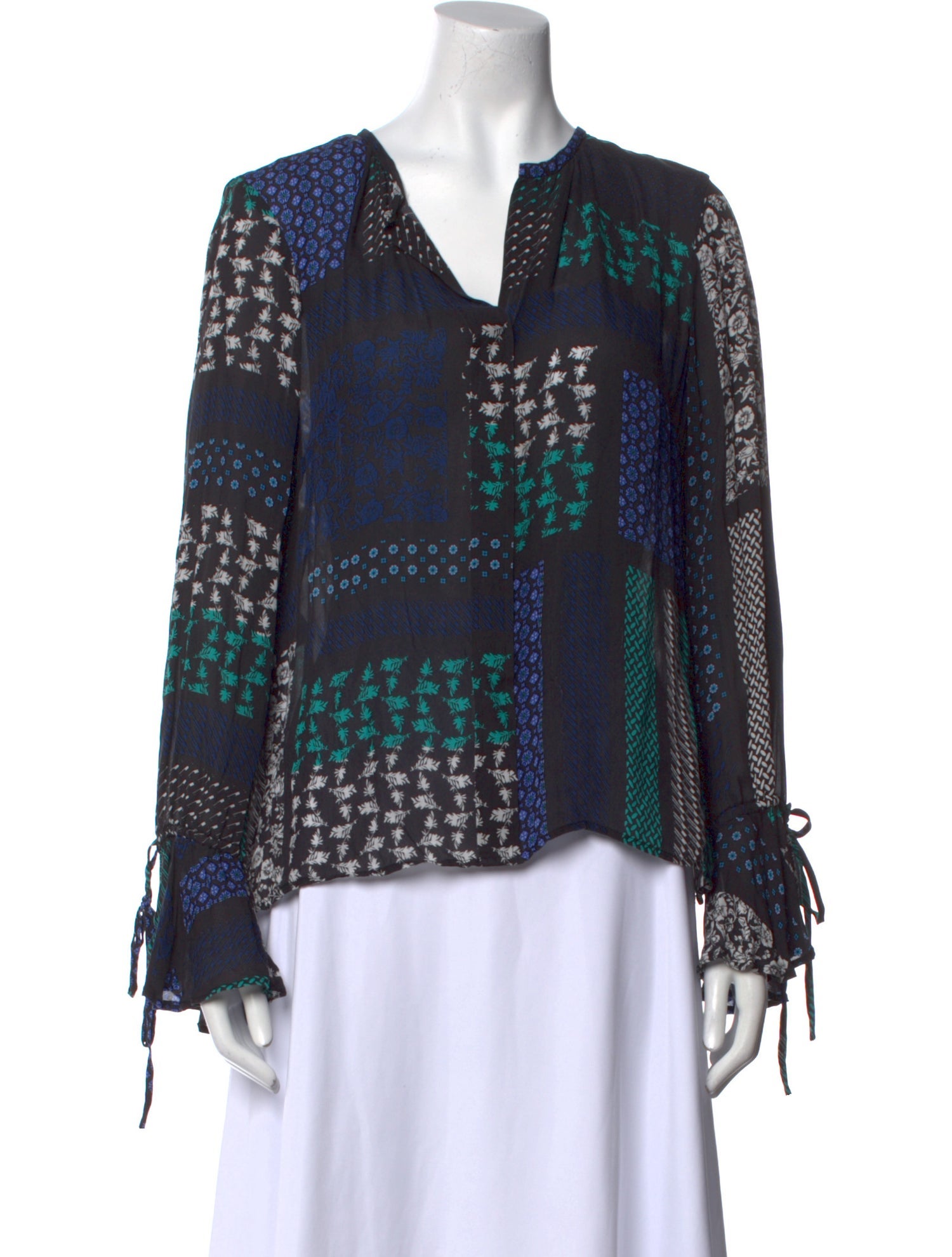 Derek Lam 10 Crosby Silk Printed Blouse