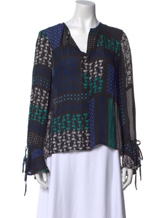 Derek Lam 10 Crosby Silk Printed Blouse