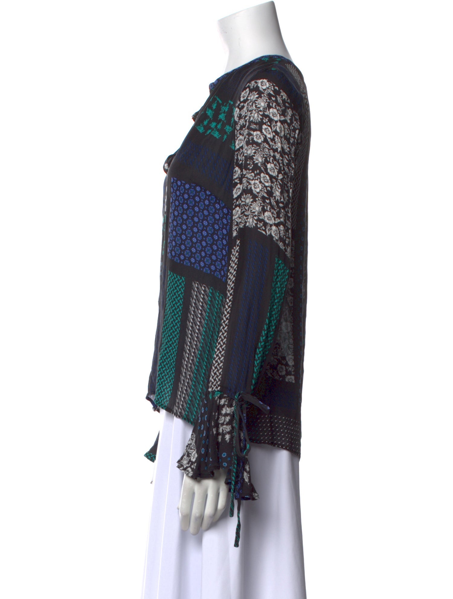 Derek Lam 10 Crosby Silk Printed Blouse