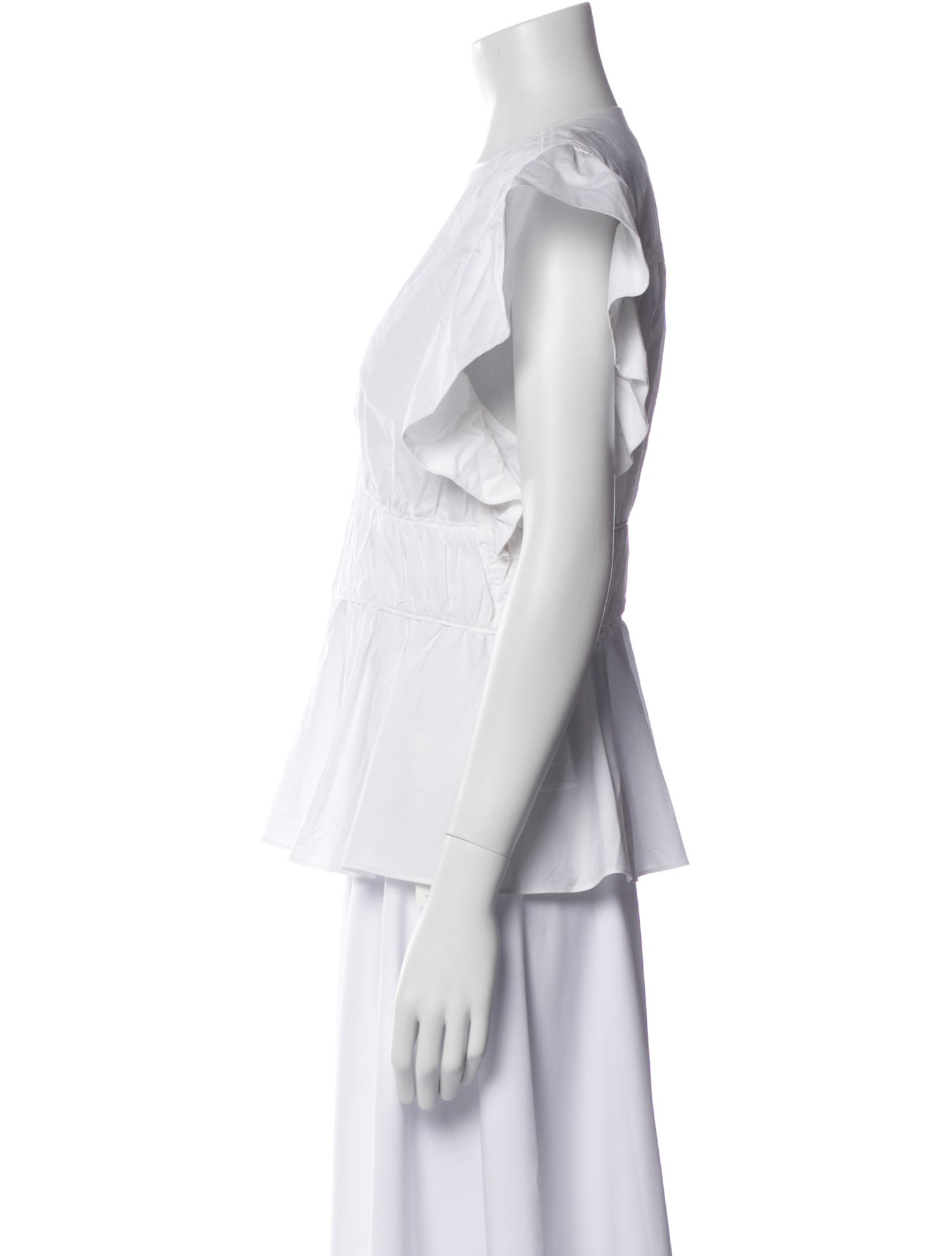 Derek Lam 10 Crosby V-Neck Short Sleeve Blouse
