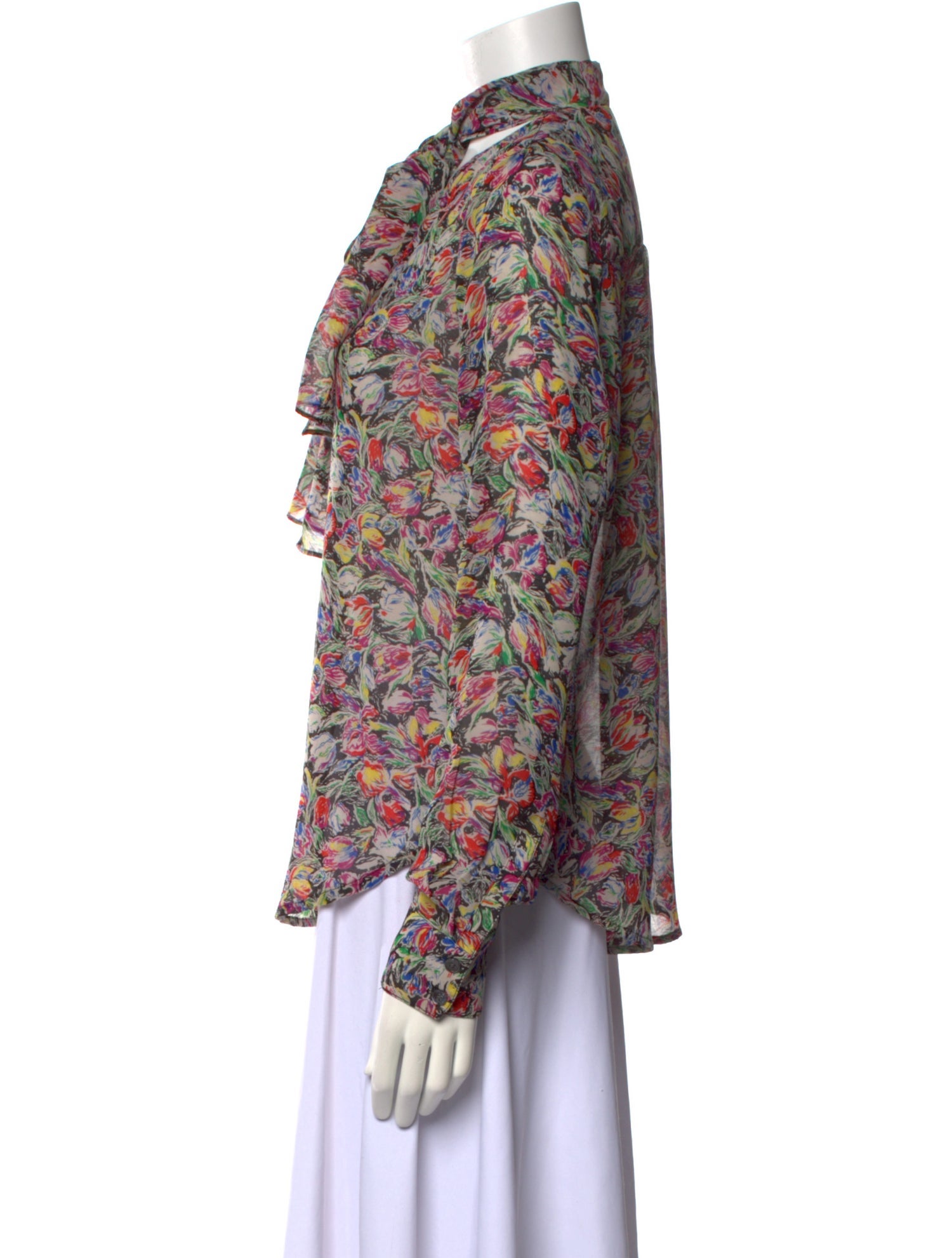 Derek Lam 10 Crosby Floral Print Mock Neck Blouse