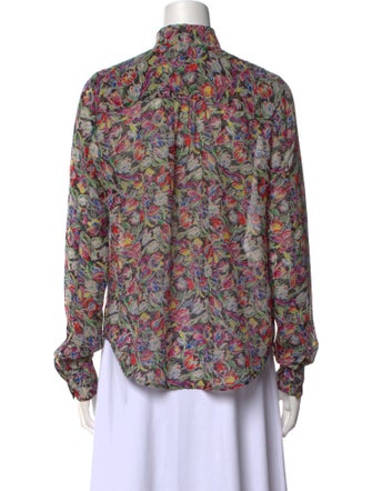 Derek Lam 10 Crosby Floral Print Mock Neck Blouse