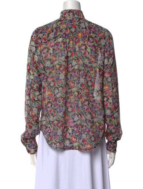 Derek Lam 10 Crosby Floral Print Mock Neck Blouse