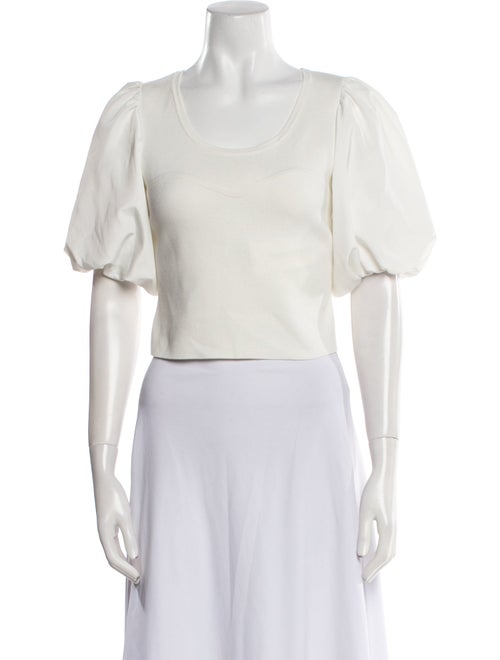 Derek Lam 10 Crosby Scoop Neck Short Sleeve Crop Top