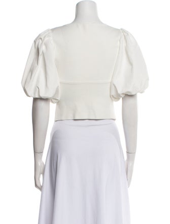 Derek Lam 10 Crosby Scoop Neck Short Sleeve Crop Top