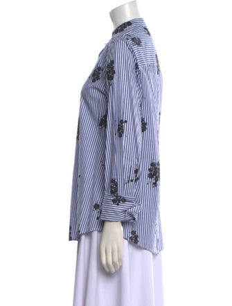 Derek Lam 10 Crosby Striped Long Sleeve Button-Up Top