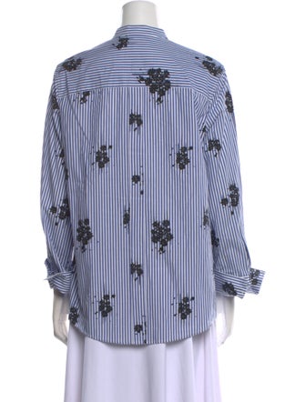 Derek Lam 10 Crosby Striped Long Sleeve Button-Up Top