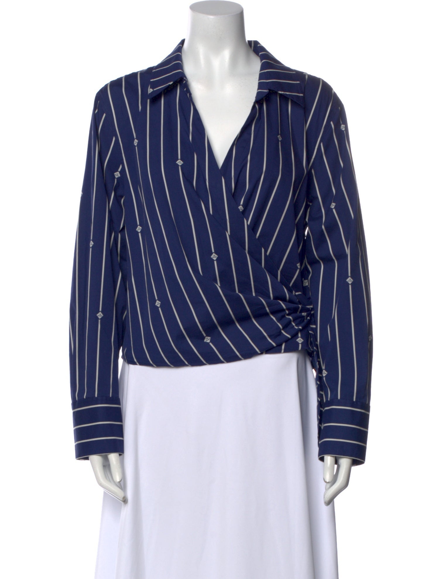 Derek Lam 10 Crosby Striped Long Sleeve Polo