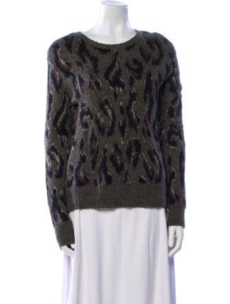 Derek Lam 10 Crosby Animal Print Crew Neck Sweater