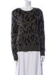 Derek Lam 10 Crosby Animal Print Crew Neck Sweater