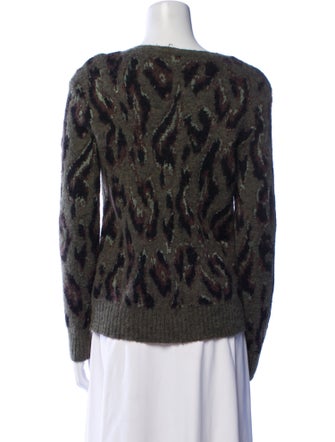Derek Lam 10 Crosby Animal Print Crew Neck Sweater