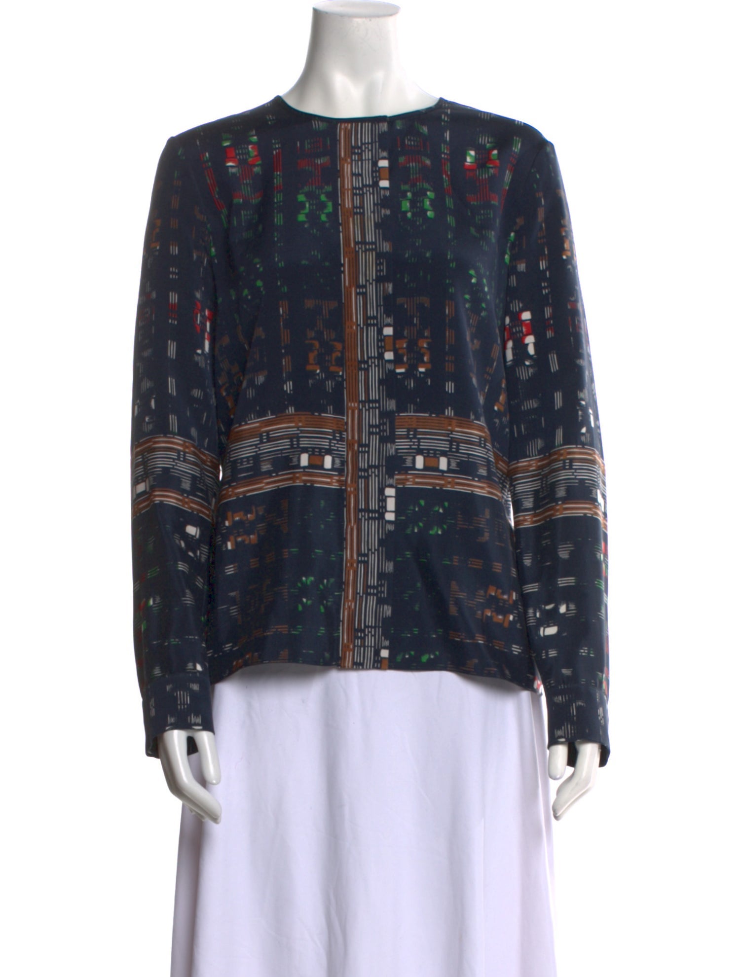 Derek Lam 10 Crosby Silk Printed Blouse