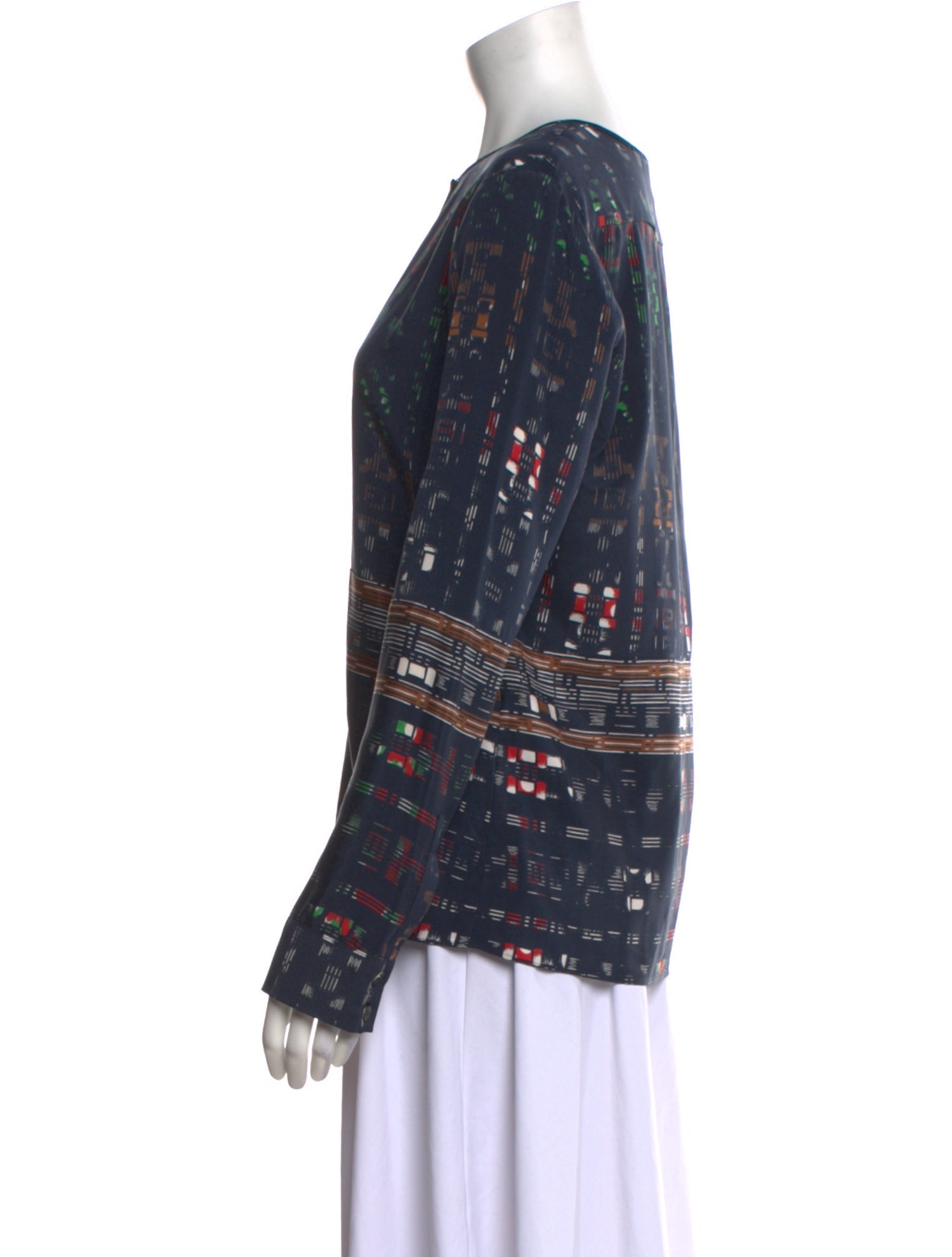 Derek Lam 10 Crosby Silk Printed Blouse