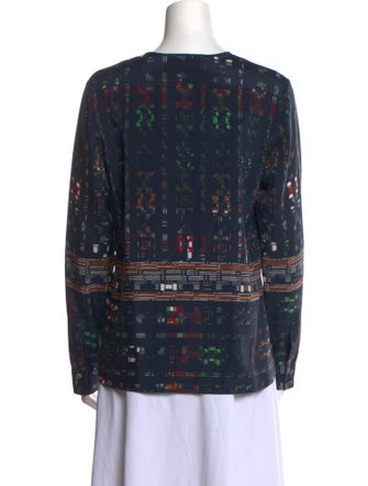 Derek Lam 10 Crosby Silk Printed Blouse