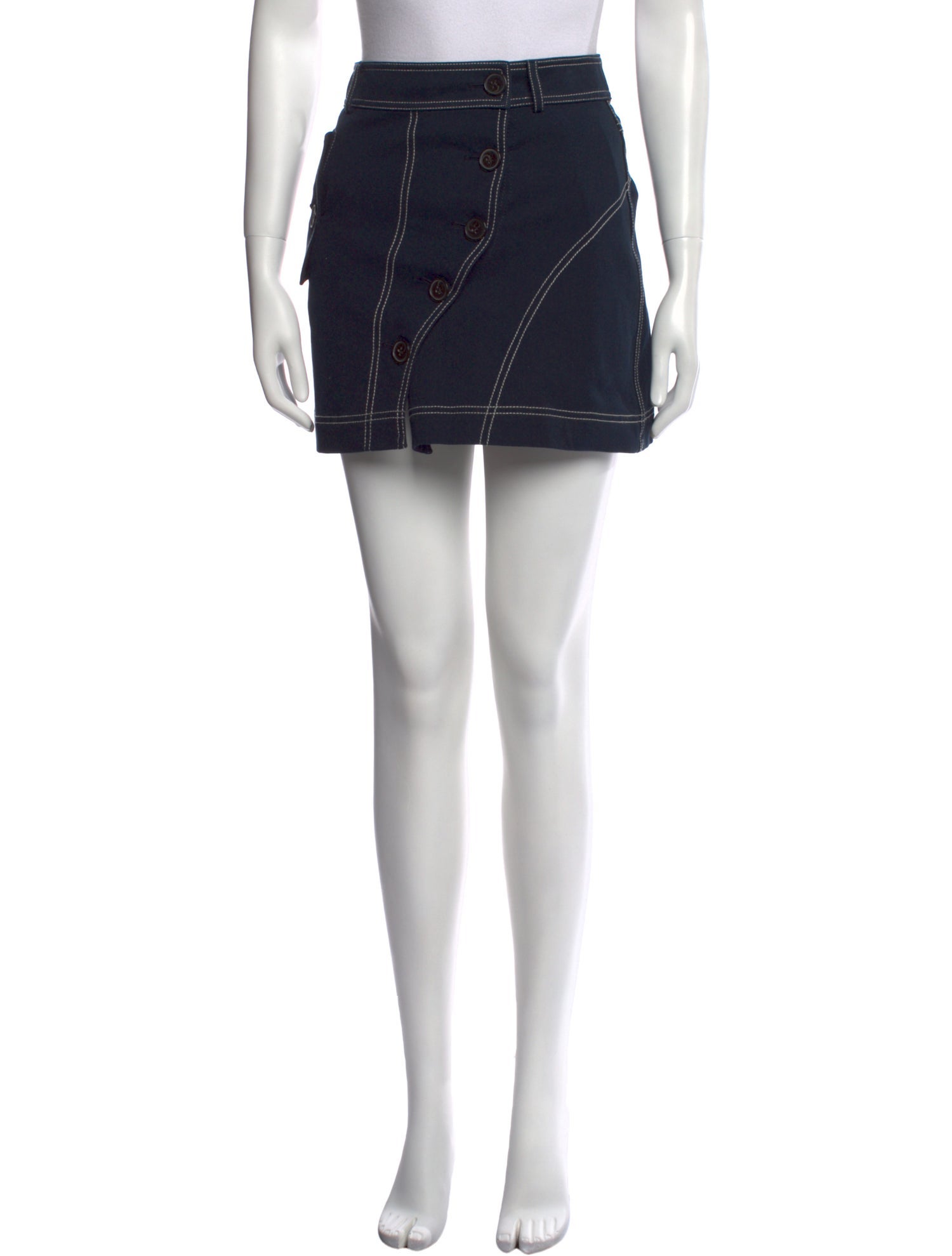 Derek Lam 10 Crosby Whipstitch Trim Mini Skirt