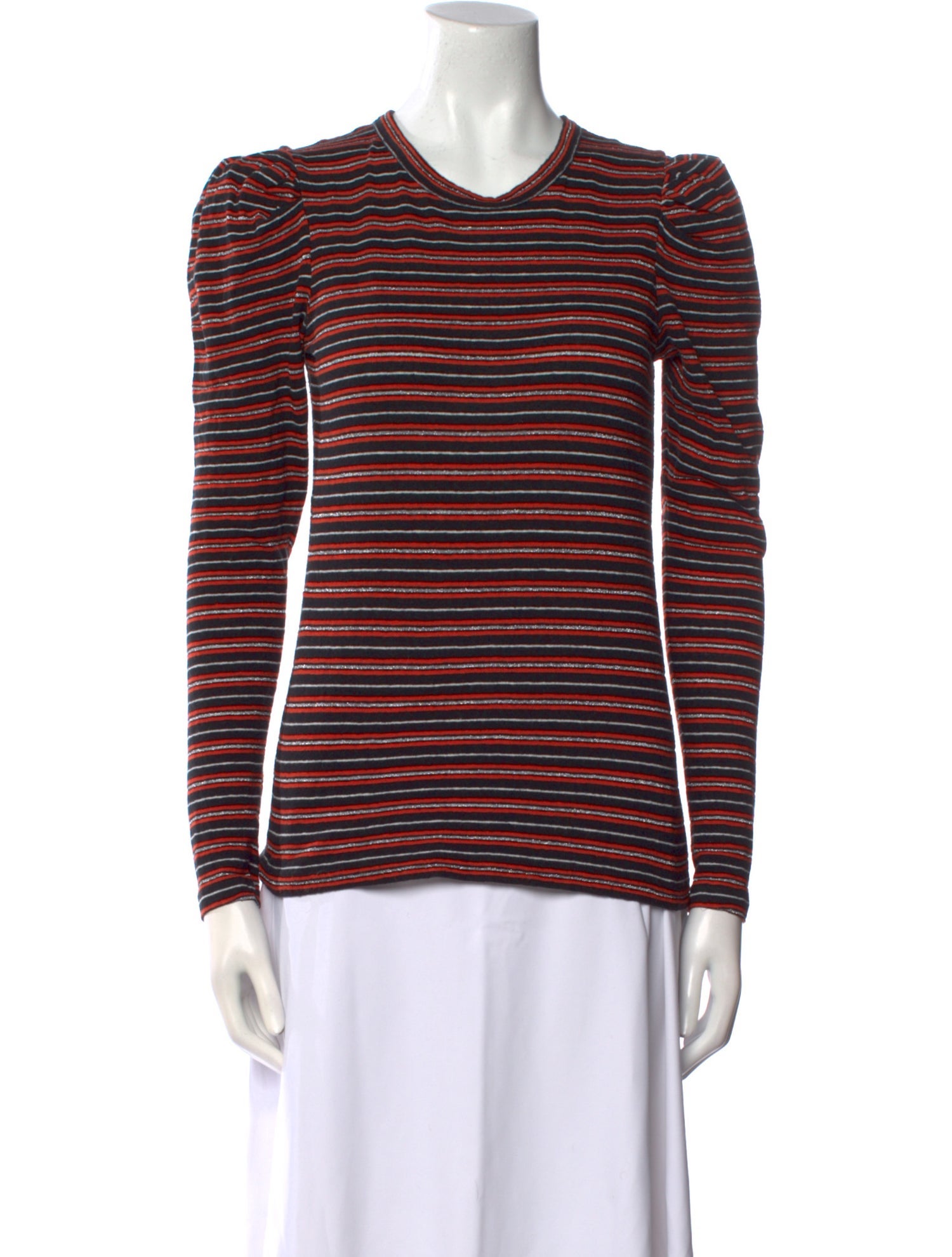 Derek Lam 10 Crosby Striped Crew Neck Top