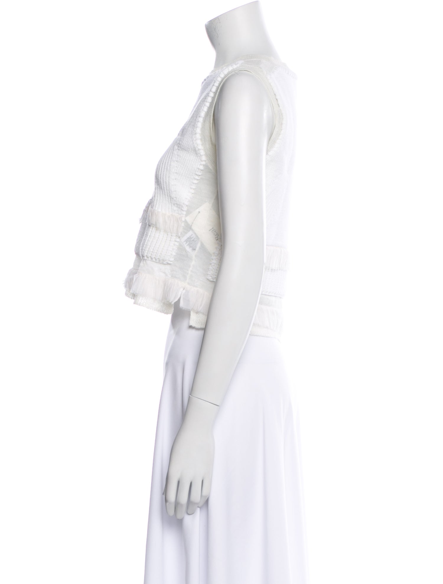 Derek Lam 10 Crosby Crew Neck Sleeveless Crop Top