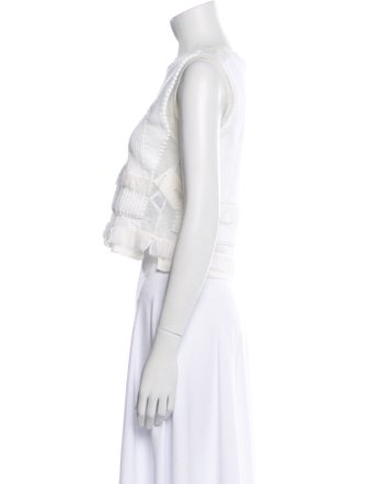 Derek Lam 10 Crosby Crew Neck Sleeveless Crop Top