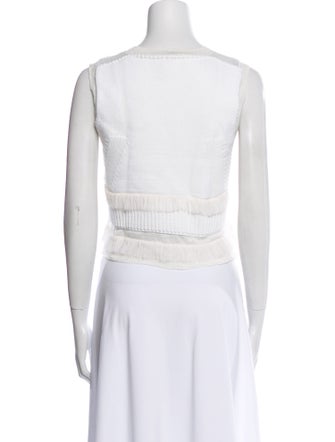 Derek Lam 10 Crosby Crew Neck Sleeveless Crop Top