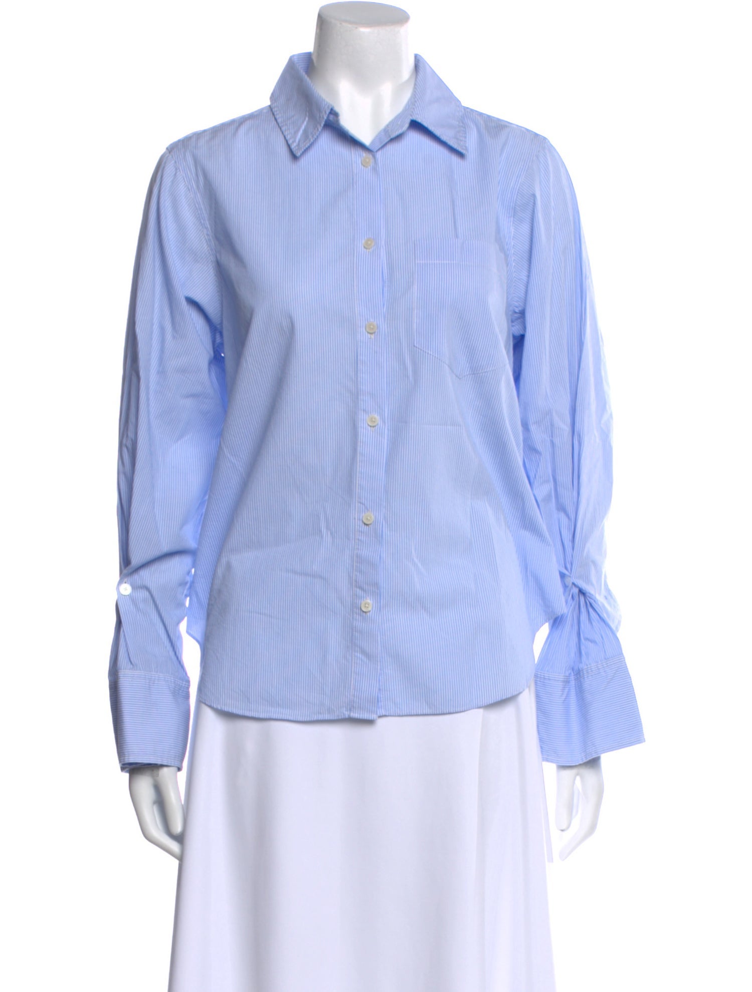 Derek Lam 10 Crosby Striped Long Sleeve Button-Up Top