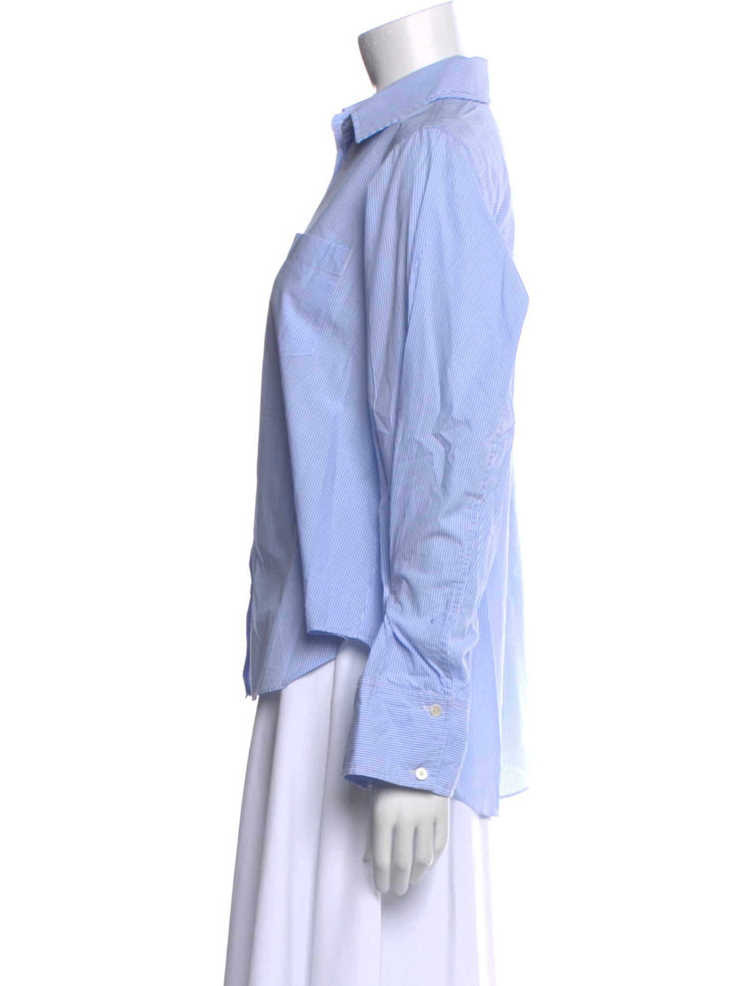 Derek Lam 10 Crosby Striped Long Sleeve Button-Up Top