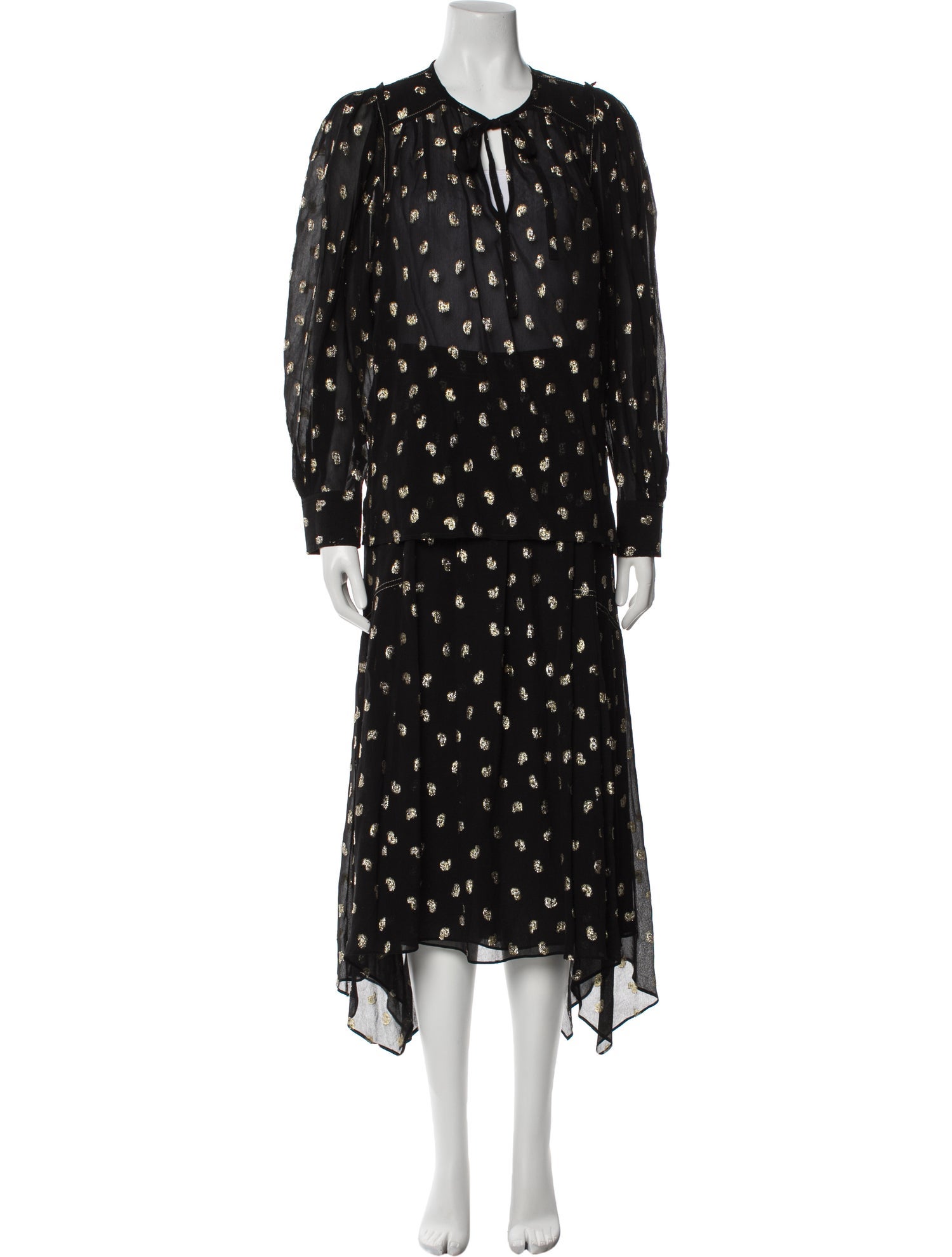 Derek Lam 10 Crosby Printed Glitter Accents Skirt Set
