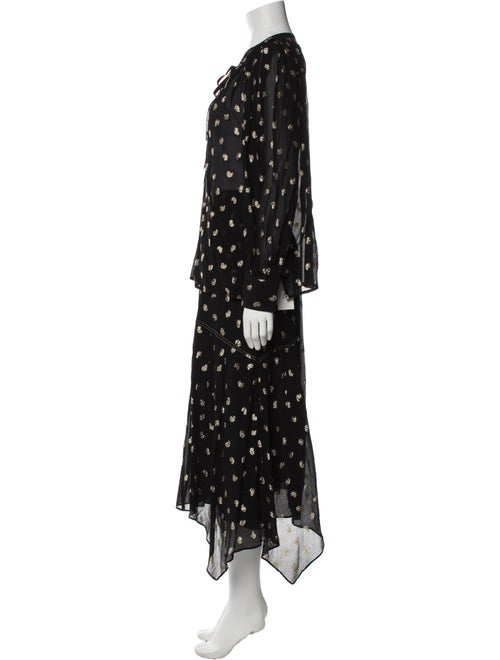 Derek Lam 10 Crosby Printed Glitter Accents Skirt Set