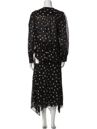 Derek Lam 10 Crosby Printed Glitter Accents Skirt Set