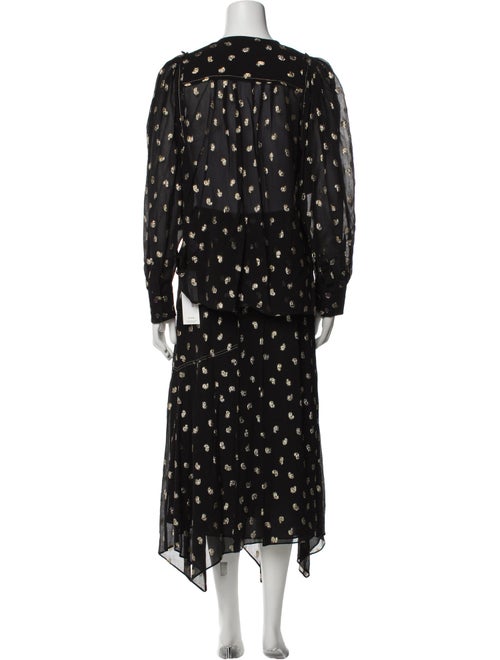 Derek Lam 10 Crosby Printed Glitter Accents Skirt Set