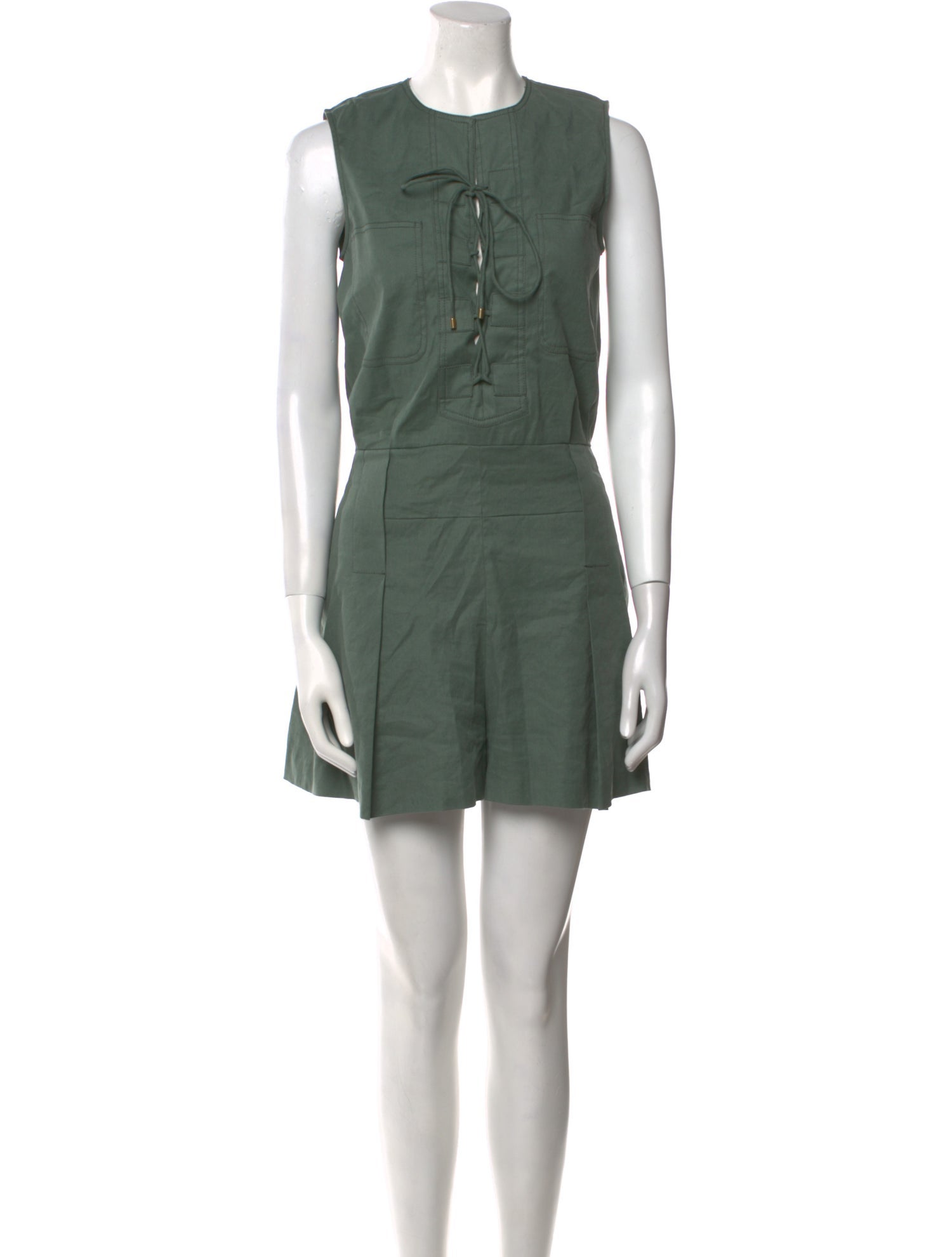 Derek Lam 10 Crosby Linen Crew Neck Romper