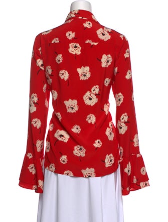 Derek Lam 10 Crosby Silk Floral Print Button-Up Top
