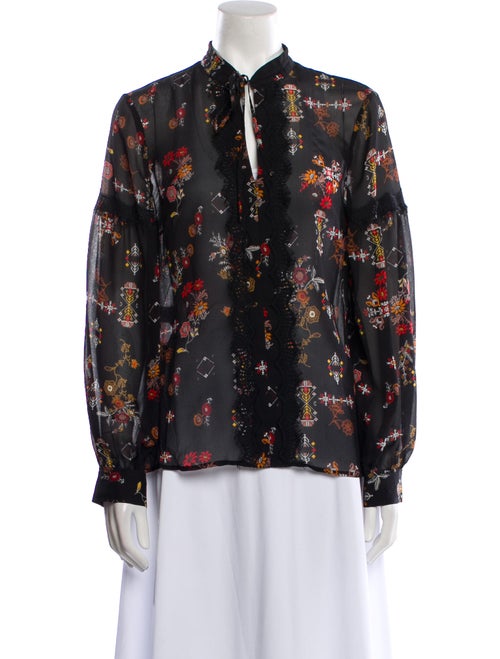 Derek Lam 10 Crosby Silk Floral Print Blouse