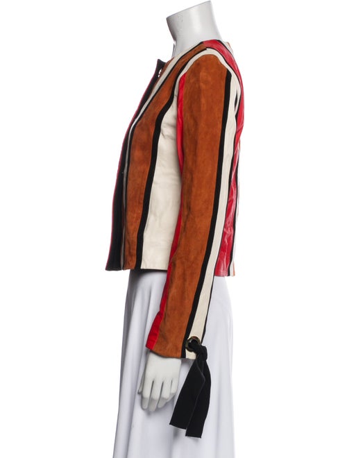 Derek Lam 10 Crosby Leather Striped Evening Jacket