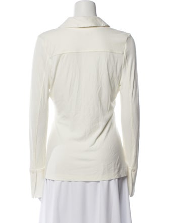 Derek Lam 10 Crosby V-Neck Long Sleeve Button-Up Top