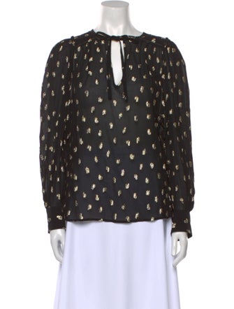 Derek Lam 10 Crosby Printed Tie Neck Blouse