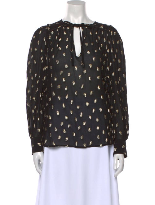 Derek Lam 10 Crosby Printed Tie Neck Blouse
