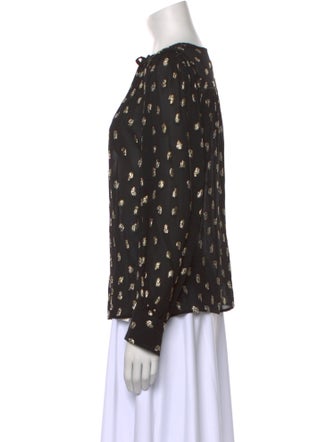 Derek Lam 10 Crosby Printed Tie Neck Blouse