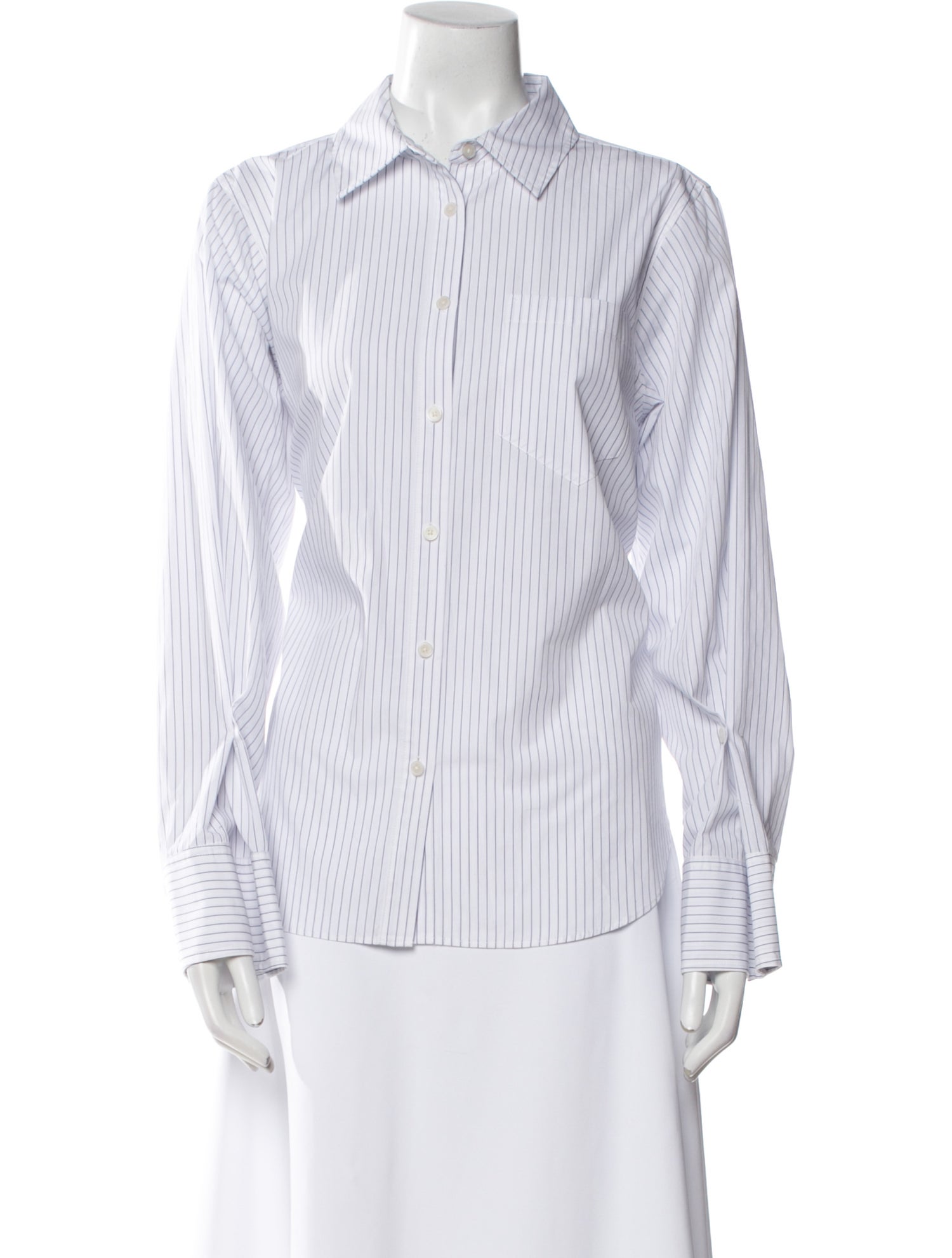 Derek Lam 10 Crosby Striped Long Sleeve Button-Up Top