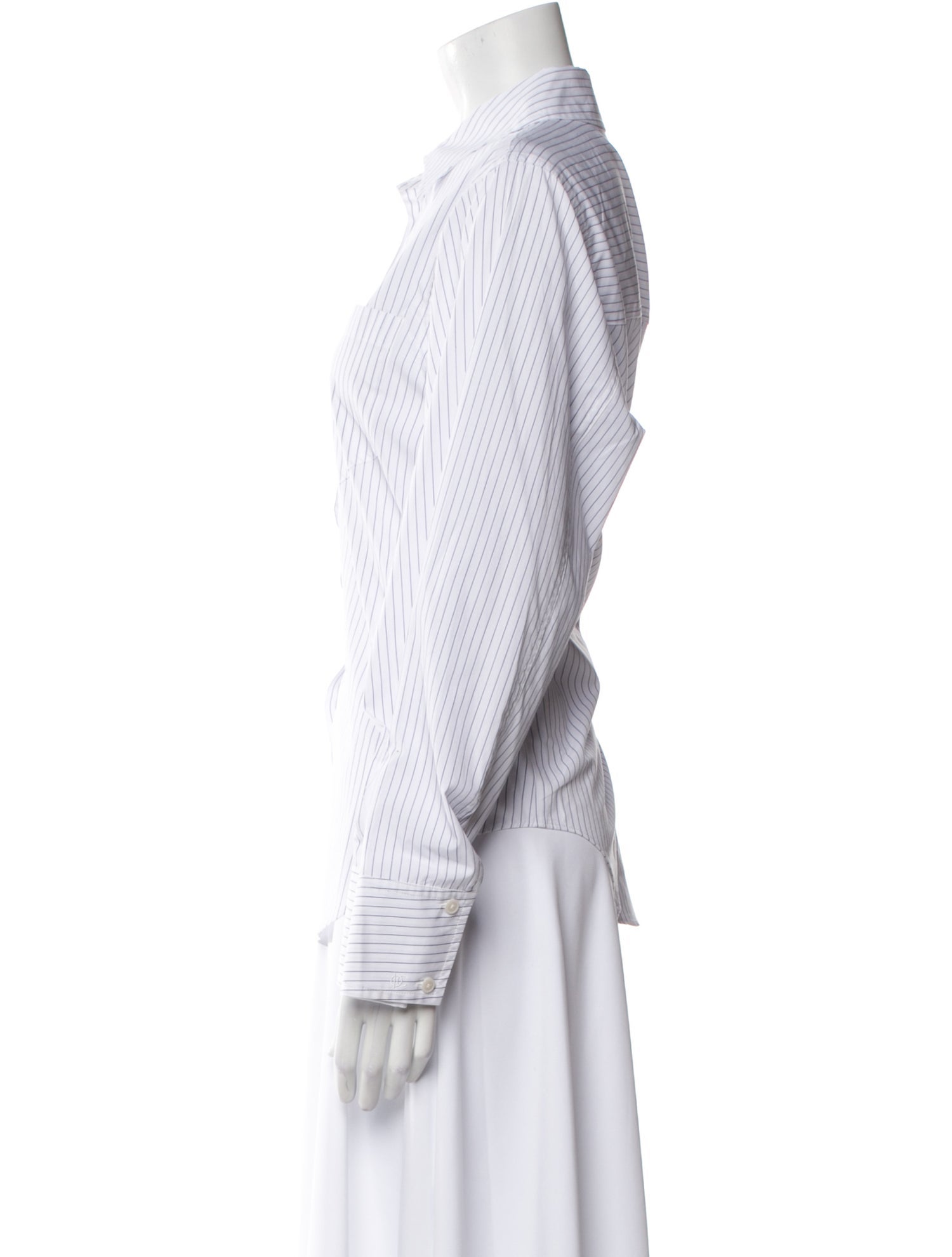 Derek Lam 10 Crosby Striped Long Sleeve Button-Up Top