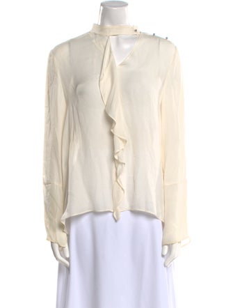 Derek Lam 10 Crosby Silk Mock Neck Blouse