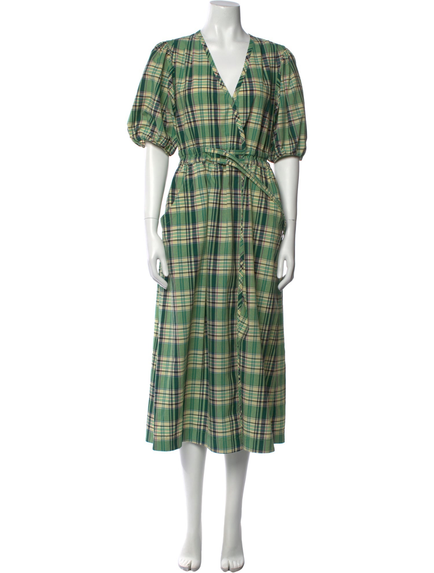 Derek Lam 10 Crosby Plaid Print Midi Length Dress