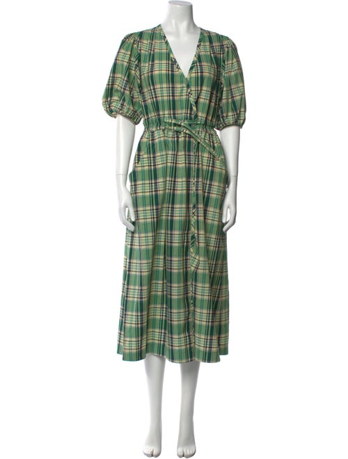 Derek Lam 10 Crosby Plaid Print Midi Length Dress