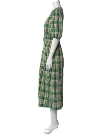 Derek Lam 10 Crosby Plaid Print Midi Length Dress