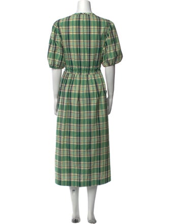 Derek Lam 10 Crosby Plaid Print Midi Length Dress