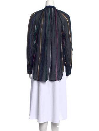 Derek Lam 10 Crosby Striped Mock Neck Tunic