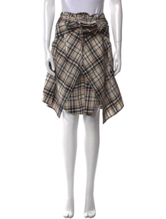 Derek Lam 10 Crosby Plaid Print Knee-Length Skirt