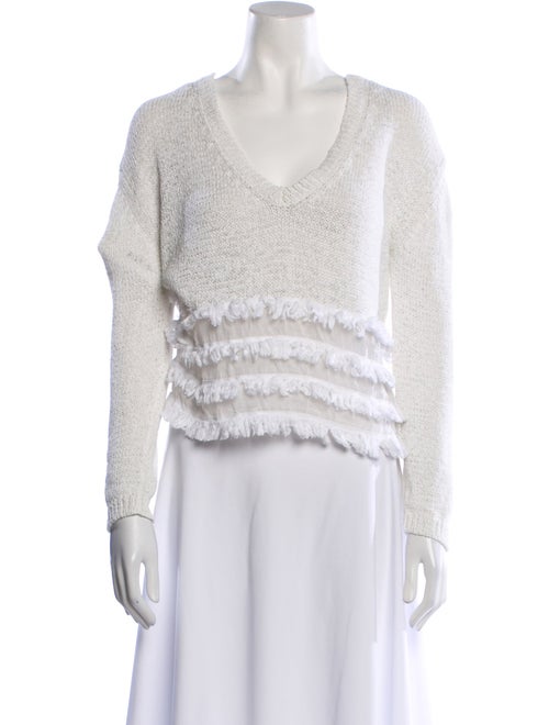 Derek Lam 10 Crosby Striped V-Neck Sweater