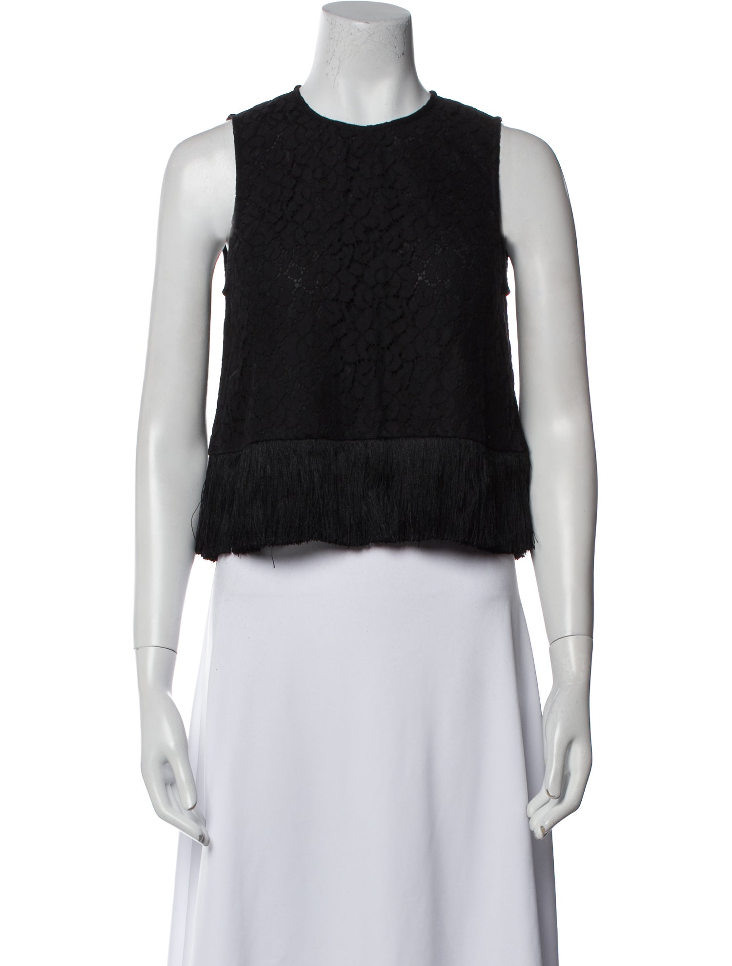 Derek Lam 10 Crosby Crew Neck Sleeveless Crop Top