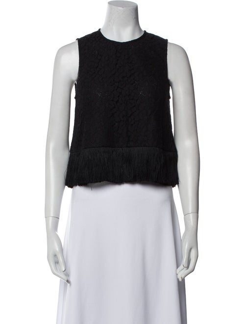 Derek Lam 10 Crosby Crew Neck Sleeveless Crop Top