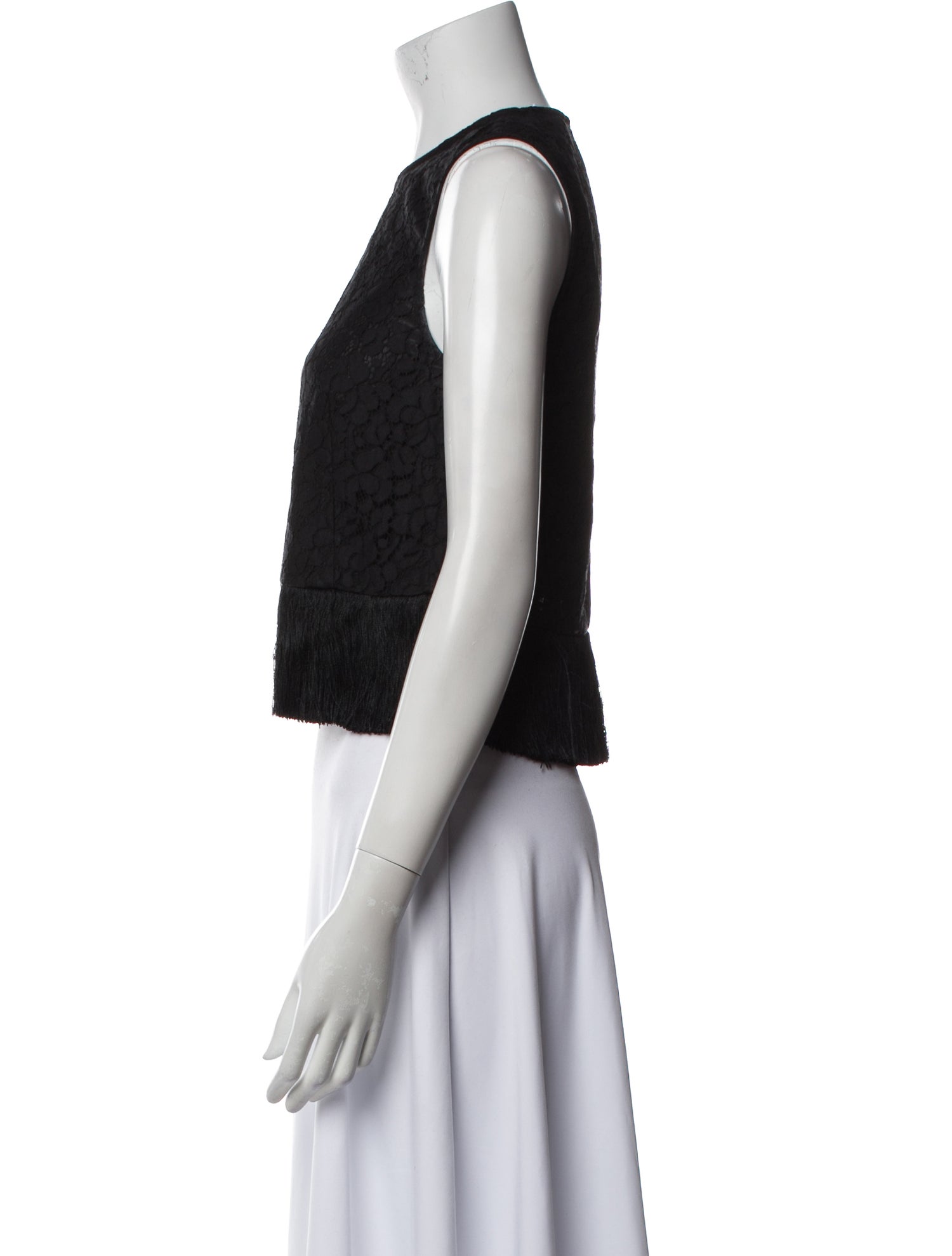 Derek Lam 10 Crosby Crew Neck Sleeveless Crop Top